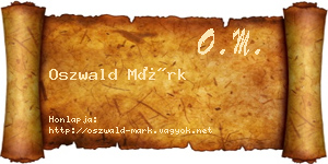 Oszwald Márk névjegykártya